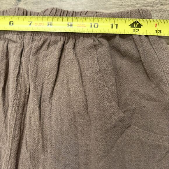 Lulu B 2 Piece Set Womens Small Brown Embroidered Frayed Top Pants Boho Cotton - Picture 8 of 14